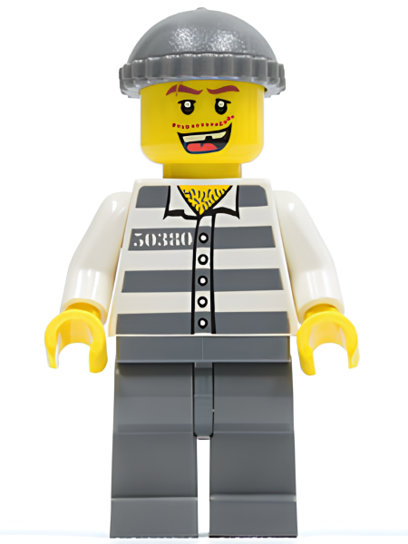 Минифигурка Lego Police - Jail Prisoner 50380 Prison Stripes cty0253